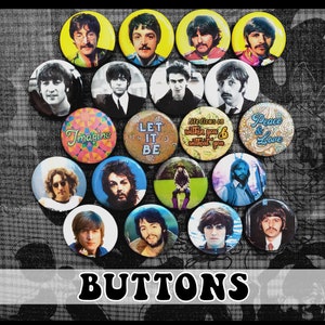 1.25&quot; Beatles Pin-back Buttons (4-pack/5-pack/20-pack)
