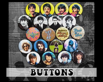1.25" Beatles Pin-back Buttons (4-pack/5-pack/20-pack)