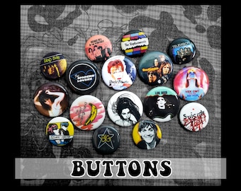 Proto-punk/Experimental Pin-back Buttons ~ 16-pack