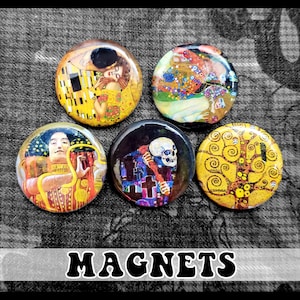 Gustav Klimt Magnets ~ 5-pack