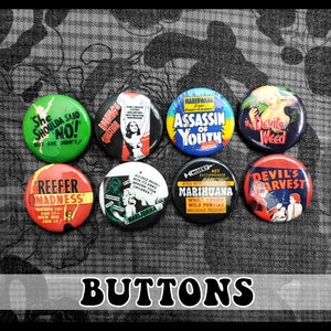 Bottoni Spillati Reefer Madness ~ Confezione da 8