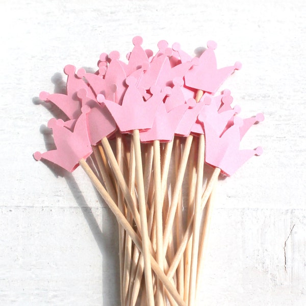 20 pink crown, Toothpicks crown, duchess kate, Double Sided Party Picks, Queen, Cupcake Topper, Baby Shower Decoration, Birthday Pick