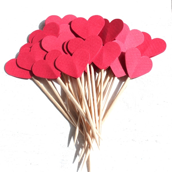 20 Süße Cupcake-Toppers, rotes Herz, Liebe, Muffin-Dekoration, Herz, Kindergeburtstag, verlobung