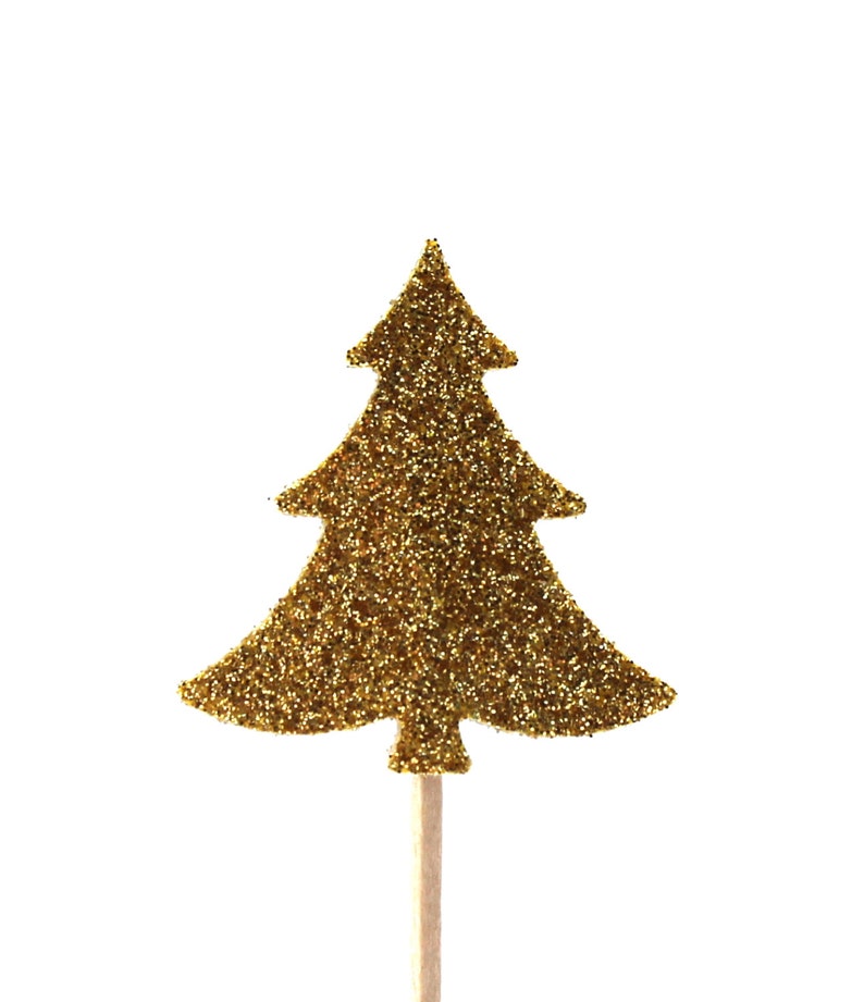 20 Golden Christmas Tree, Paper, Toothpicks Party Picks, Nicolaus ...