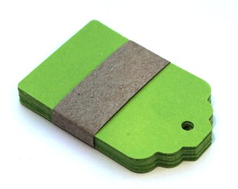 50 small Kraft Tags  Die Cut- Double Sided Cardstock Wish Tags, Escort Cards, Gift Tag, Note Card