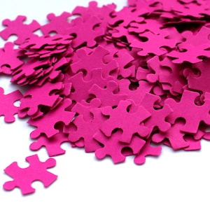 200 pinke Konfetti, Puzzle, Tischdekoration, pink, zum streuen vor der Kirche, Hochzeitseinladung, Einladungen