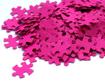 200 Puzzle Confetti,  Various Colours, handpunched, Rustic Wedding, Table Decor, flower girl, shape puzzle, punsch, paper, wedding