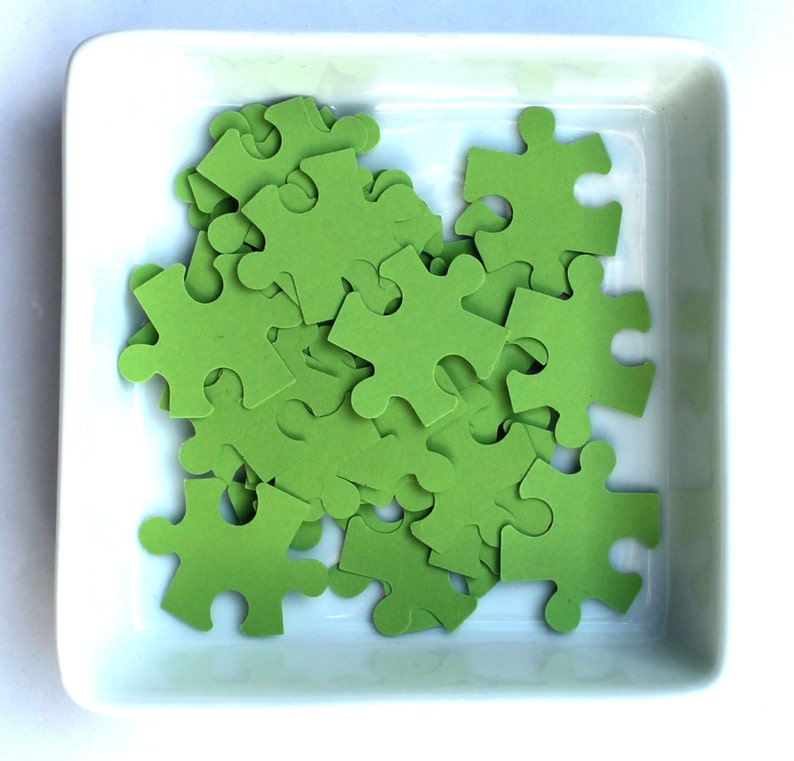 100 Puzzle Confetti / Customized Puzzle/ Various Colours / Rustic