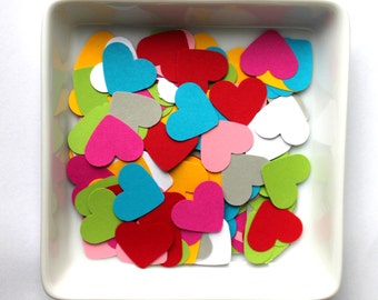 mixed heart, Confetti, Customized hearts, 100, Various Colours, Rustic Wedding, Table Decor, Scapbooking, Tischdekoration,