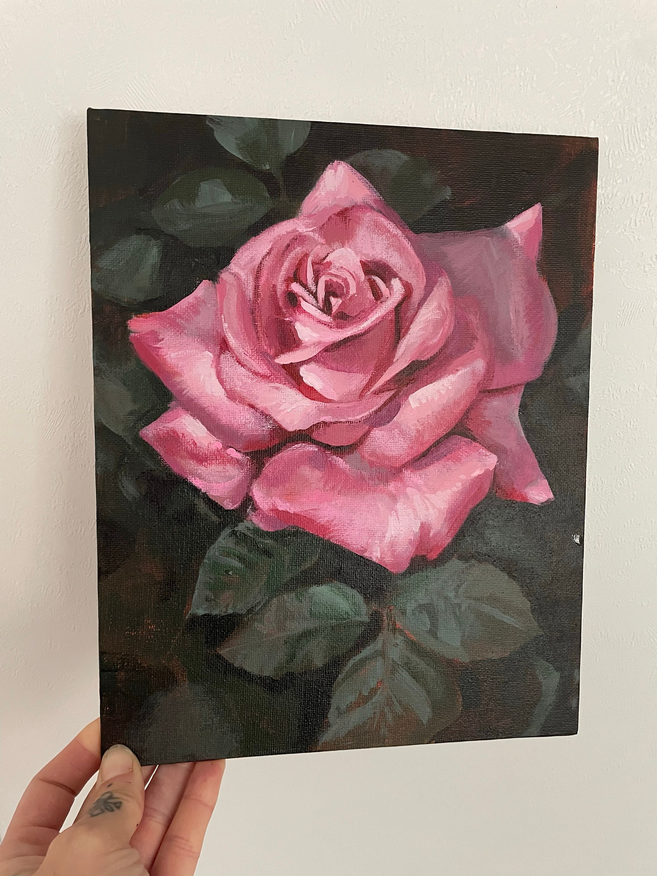 Pink Rose Study-original Painting - Etsy