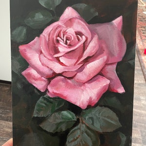Rosa Rose Studie-Originalgemälde