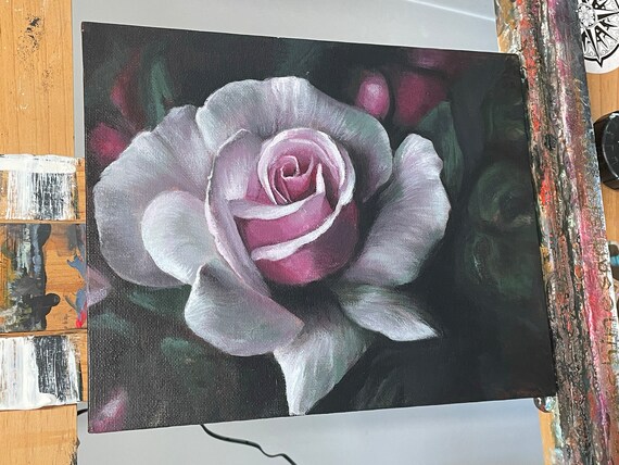 絵画 rose study no.01 Rose Study- Original Acrylic Painting - Etsy Canada