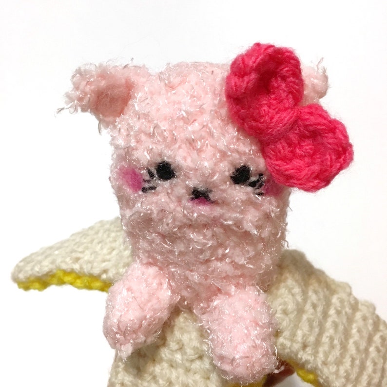 Kawaii Banana Cat Plush Amigurumi Banana Cat Crochet Cat Doll Etsy