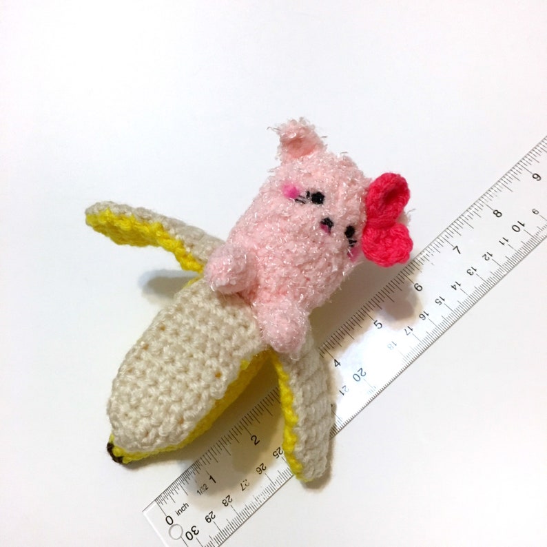 Kawaii Banana Cat Plush Amigurumi Banana Cat Crochet Cat Doll Etsy
