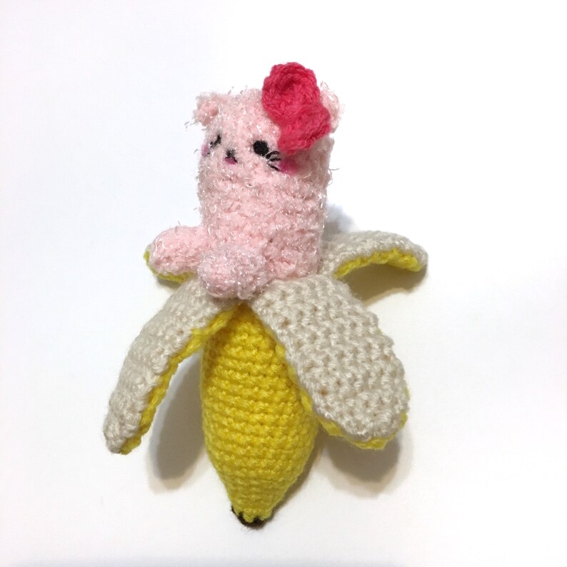 Kawaii Banana Cat Plush Amigurumi Banana Cat Crochet Cat Doll Etsy