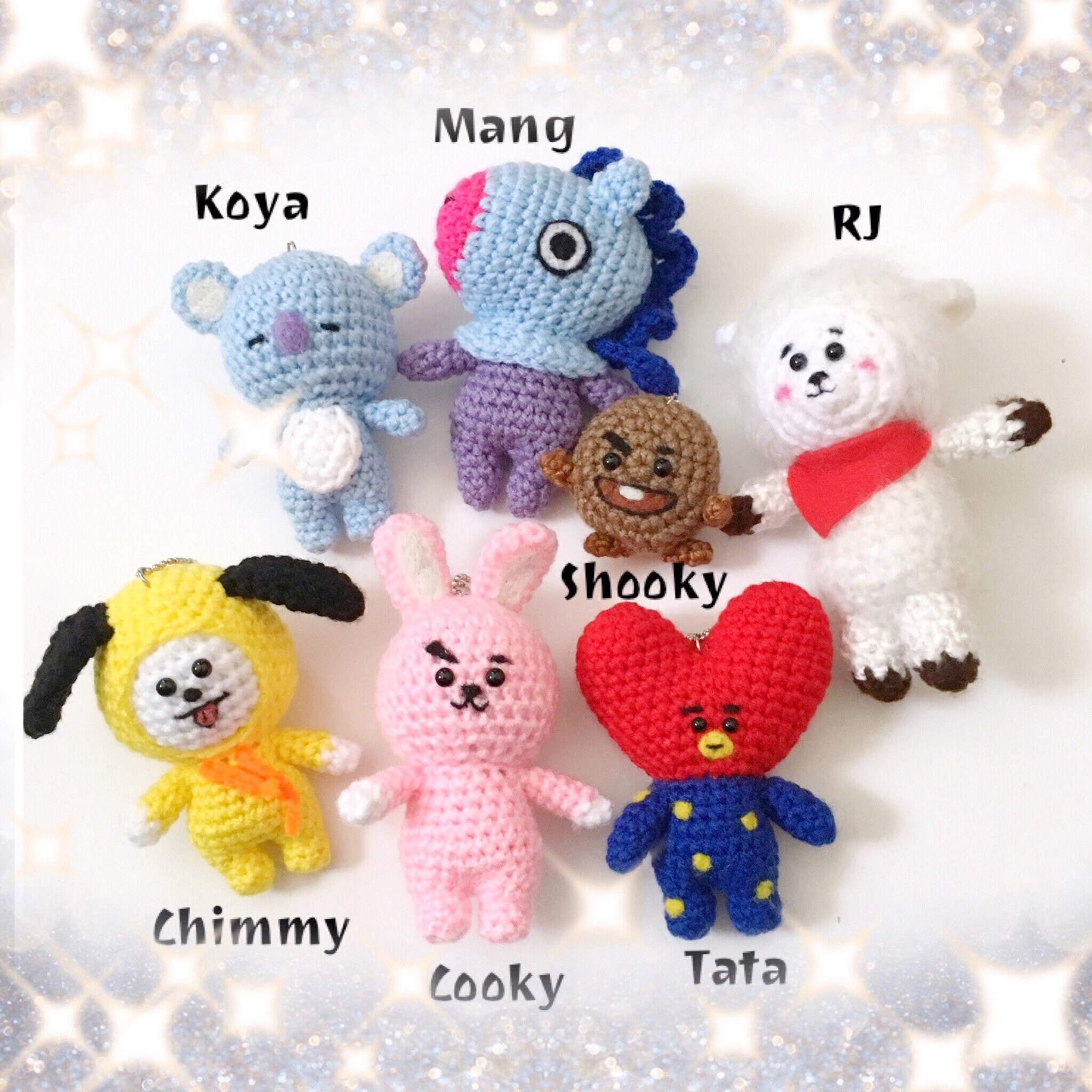 BTS BT21 Bts Bag Charm BT21 Keychain Amigurumi BTS Plush Etsy