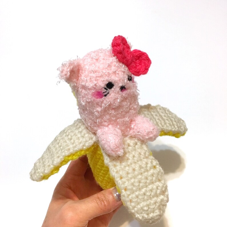 Kawaii Banana Cat Plush Amigurumi Banana Cat Crochet Cat Doll Etsy