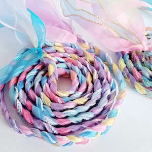 Rainbow Handfast Rope, Hand Binding Ceremony, Vow Renewal or Elopment, LGBTQ Bridal, Gay Wedding, 2 Organza Ropes, AS SHOWN