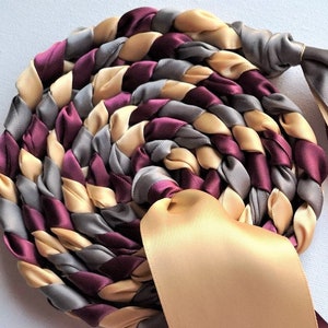 Custom Handfasting Cord for Wedding | Personalized Embroidered Hand Binding Satin Ribbons for Unity Ceremony