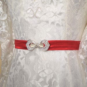 Brautgürtel mit Strassverschluss: Elastischer Bund & Interlock-Verschluss - U Pic Spandex Color