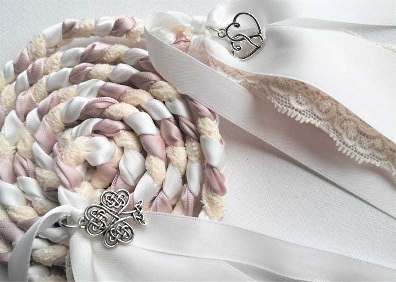 Champagne & Ivory Handfasting Cord: Unity Ceremony Satin Ribbons ...