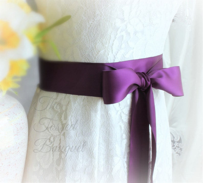 Purple special occasion fashion accessories - Purple satin sash