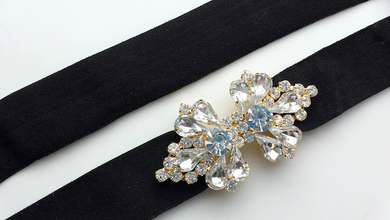 black belt with rhinestone buckle