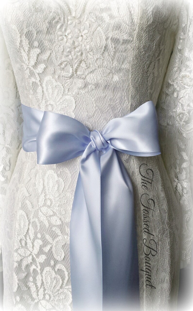 Blue Sash Belt Bridal Wedding Dress Gown Waist Satin Ribbon Etsy
