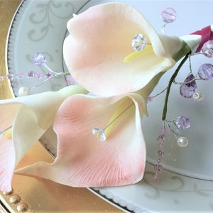 Cascading Calla Lily Bouquet: Pink, Ivor Real Touch Faux Flowers