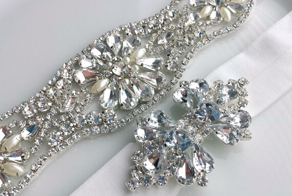 elastic rhinestone belt