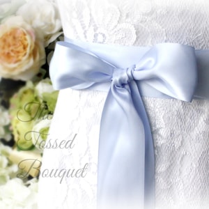 Ceinture pour robe de mariée, bleu ciel clair, ceinture ruban de satin, ceinture pour robe de mariée, ceinture pour robe de mariée, taille de demoiselle d'honneur et fille de fleur pour bal de promo, 2 po. 50 mm