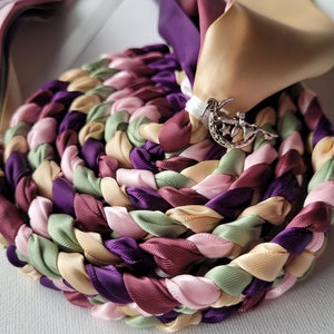 Hand Fast Cord, Handfasting Rope, Bridal Wedding Hand Binding, Outlander Style Ceremony, 5 Strands, Customize Colors & Embroideries, 5&#39; Long