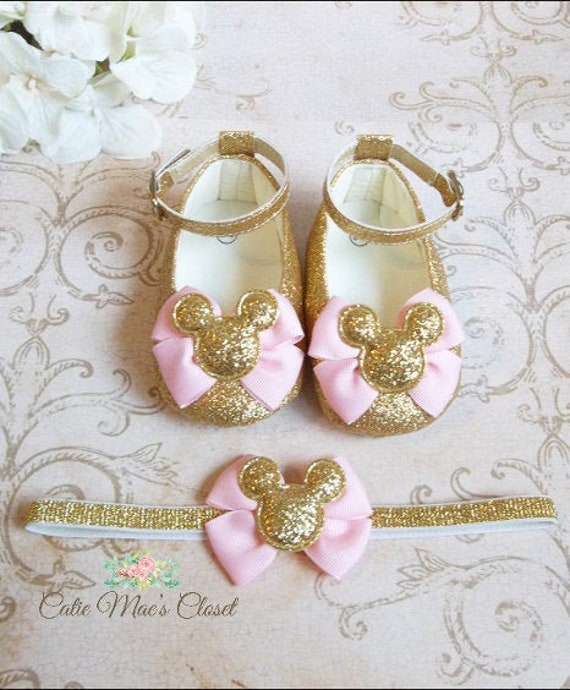 gold minnie mouse shoes