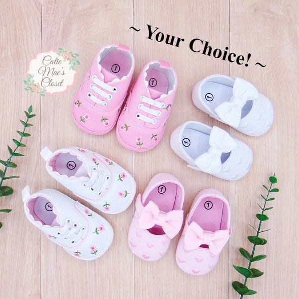Baby Girl Shoes 3-6 Months - Baby Girl Shoes Soft Sole - Baby Shower Gift - New Baby Girl Gift - Infant Girl Shoes - Pink Baby Shoes