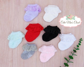 Baby Lace Socks - Baby Girl Socks - Toddler Girl Socks - Baptism Socks - Socks for Baby Girl - 1st Birthday Socks - Cute Baby Gifts