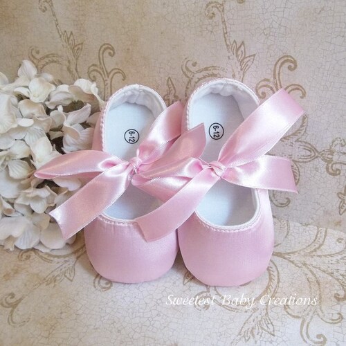 satin baby shoes