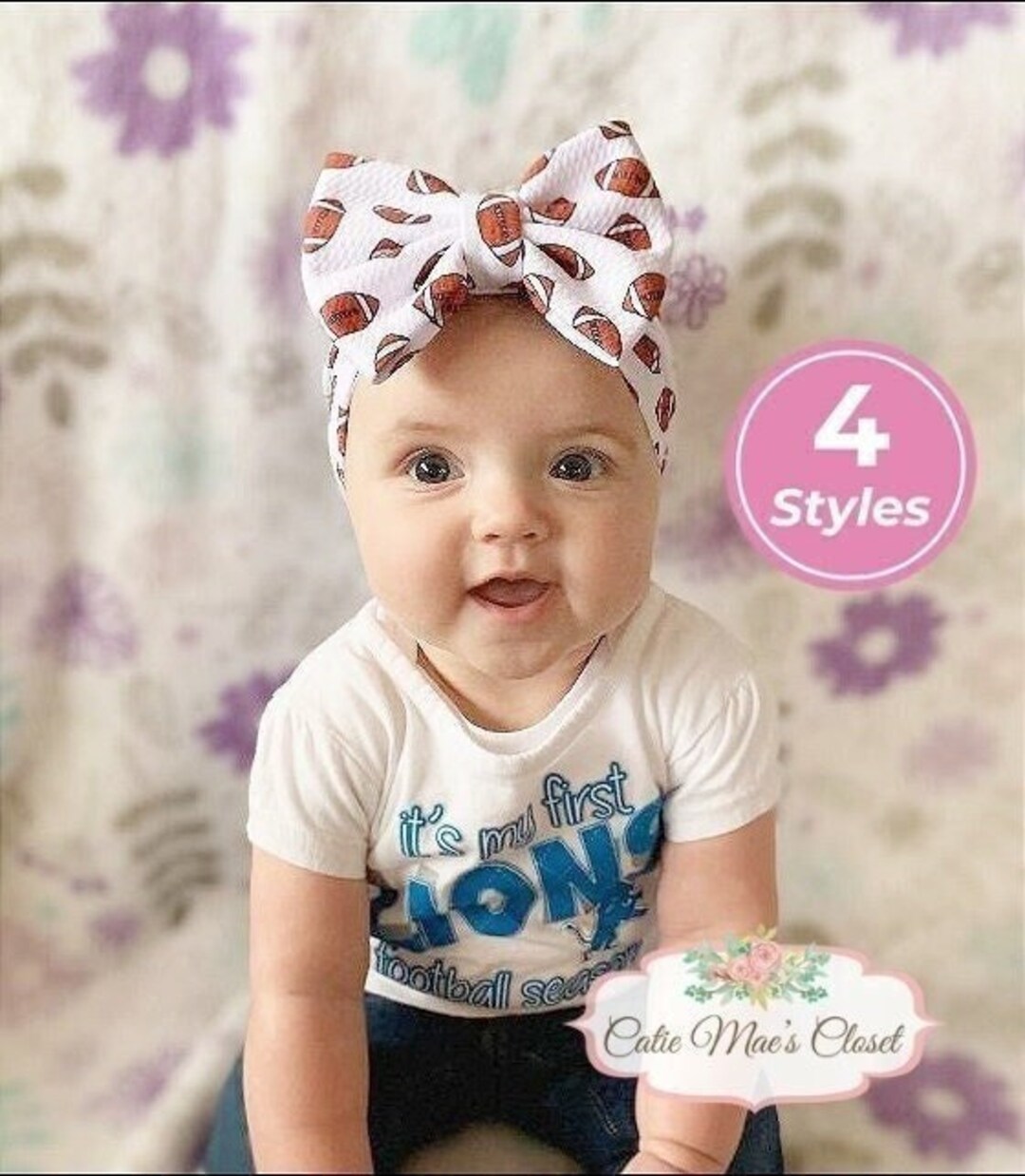 Football Headband Baby Girl Football Outfit My First Football Season