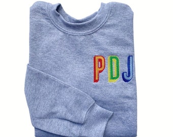 Monogrammed Sweatshirt for Toddler Boys, Boys Monogram Sweatshirt, Custom Sweatshirt for Boys, Embroidered Pullover, Personalized Sweatshirt