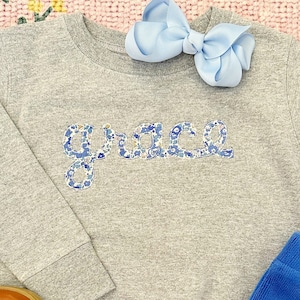 Girls Monogram Sweatshirt, Monogrammed Sweatshirt for Toddler Girls, Girls Personalized Sweatshirt, Embroidered Sweatshirt with Name