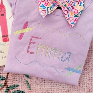 Girls Back to School Outfit, Back to School Shirt for Girls, Girls Back to School Dress, First Day of School Dress, Embroidered, Monogram