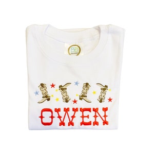 Boys Rodeo Shirt, Rodeo Shirt for Toddler Boys, PersonalizedBoys Shirt for Rodeo, Cowboy Boot Shirt for Boys, Embroidered, Monogrammed