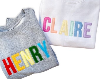 Boys Monogram Sweatshirt, Monogrammed Sweatshirt for Toddler Boys, Boys Personalized Sweatshirt, Personalized Outfit for Boys, Applique