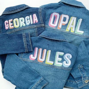 Girls Monogrammed Jean Jacket, Girls Monogrammed Denim Jacket, Monogrammed Jean Jacket for Toddler Girls, Embroidered Denim Jacket