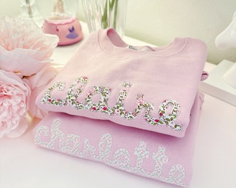 Girls Monogram Sweatshirt, Monogrammed Sweatshirt for Toddler Girls, Girls Personalized Sweatshirt, Embroidered Sweatshirt with Name