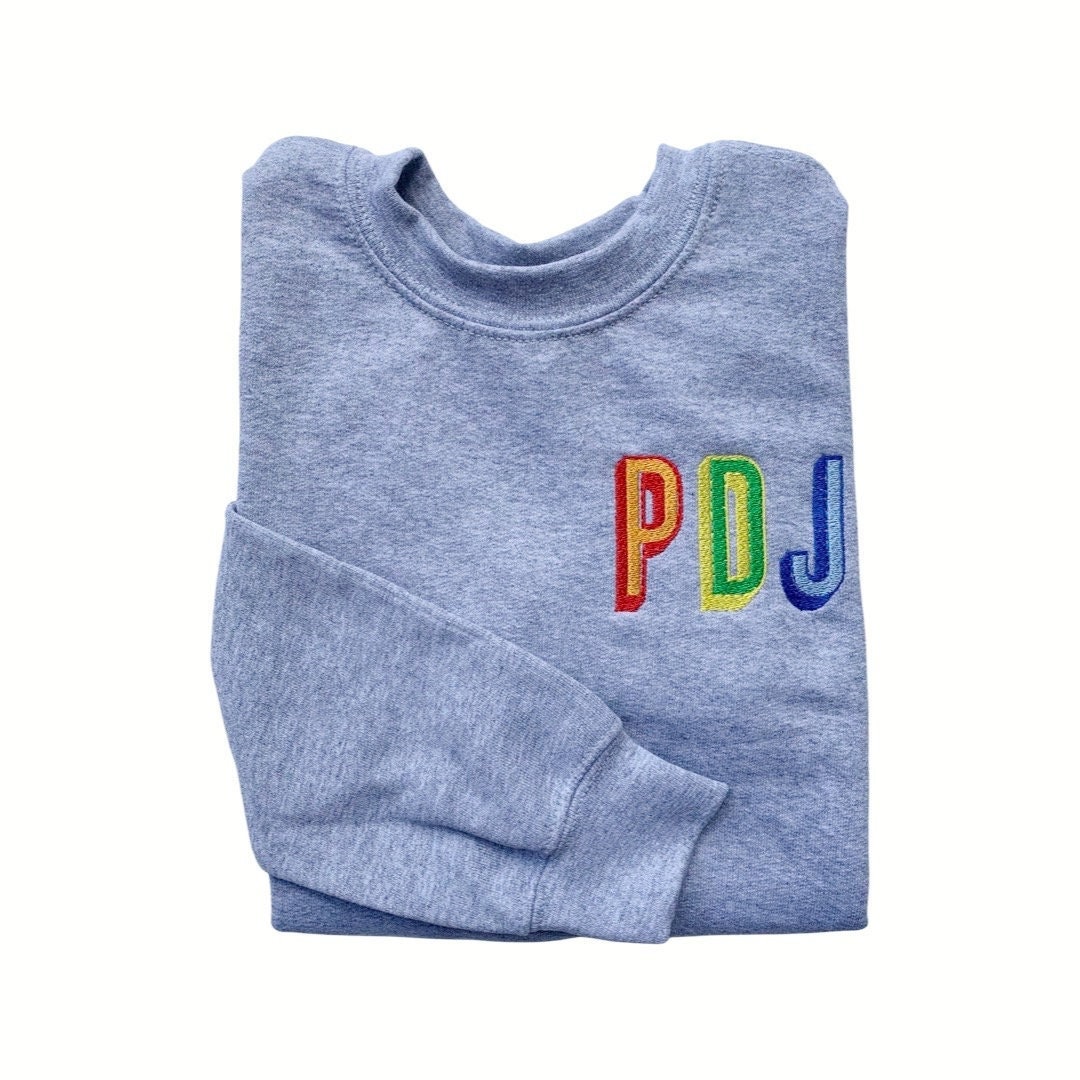 Monogrammed Sweatshirt for Toddler Boys, Boys Monogram Sweatshirt, Custom Sweatshirt for Boys, Embroidered Pullover, Personalized Sweatshirt