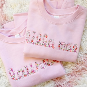 Girls Monogram Sweatshirt, Monogrammed Sweatshirt for Toddler Girls, Girls Personalized Sweatshirt, Embroidered Sweatshirt with Name