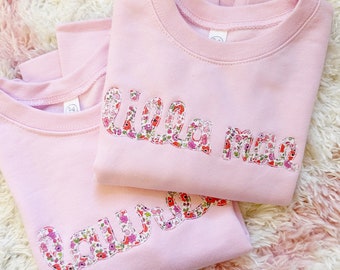 Girls Monogram Sweatshirt, Monogrammed Sweatshirt for Toddler Girls, Girls Personalized Sweatshirt, Embroidered Sweatshirt with Name