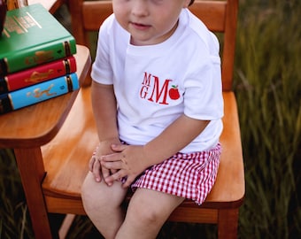 Boys Back to School Outfit, Boys First Day of School Outfit, Boys Back to School Shirt, Back to School Outfit for Boys, Embroidered Shirt