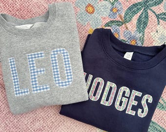 Boys Monogram Sweatshirt, Monogrammed Sweatshirt for Toddler Boys, Boys Personalized Sweatshirt, Embroidered Sweatshirt with Name
