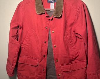 L.L. Kids by L.L. BEAN Red Canvas Corduroy VINTAGE Barn Coat Big Kid’s M 10-12
